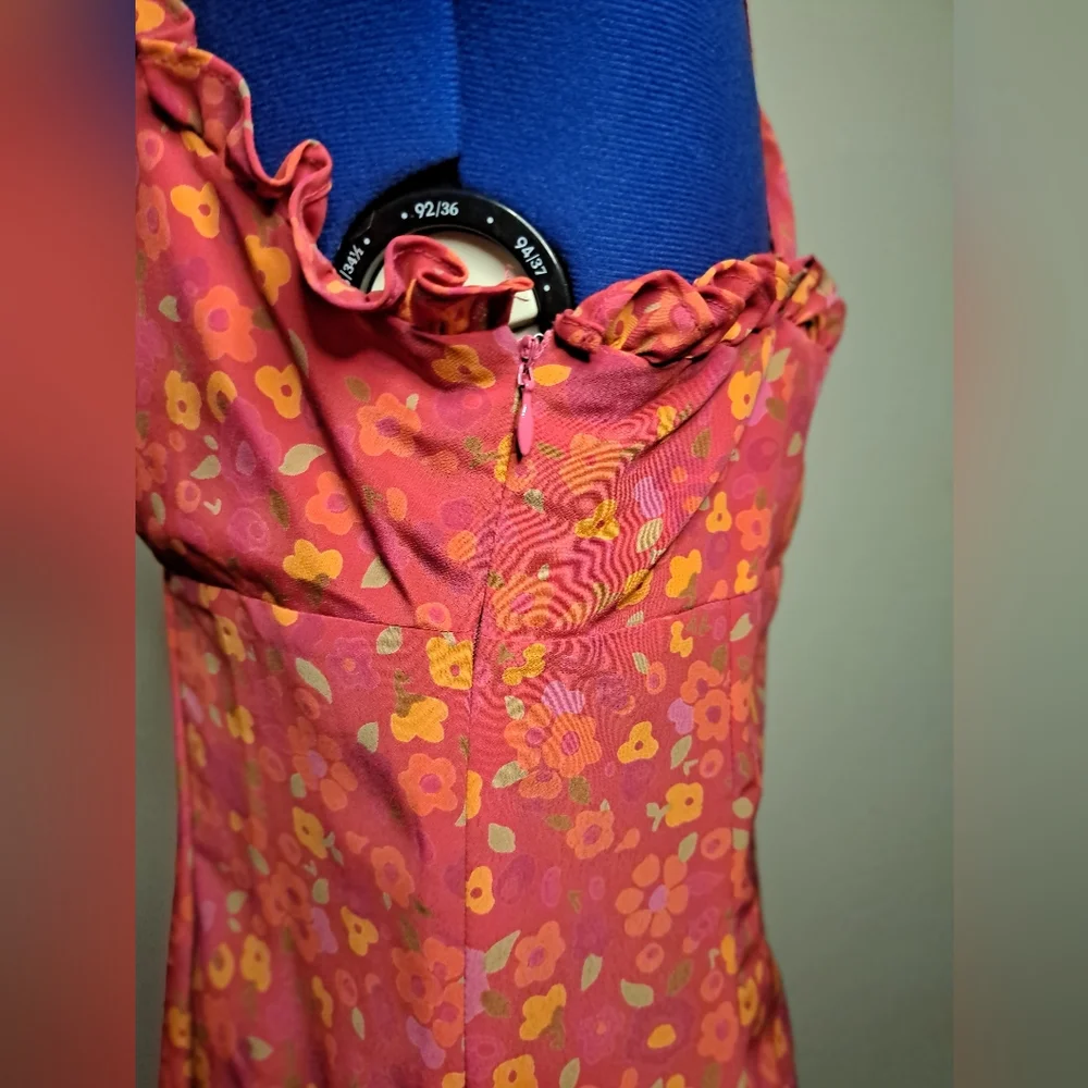 Express Pink Floral Dress Size 8 Spaghetti Summer Sundress Straps EUC Vacation - Picture 6 of 13